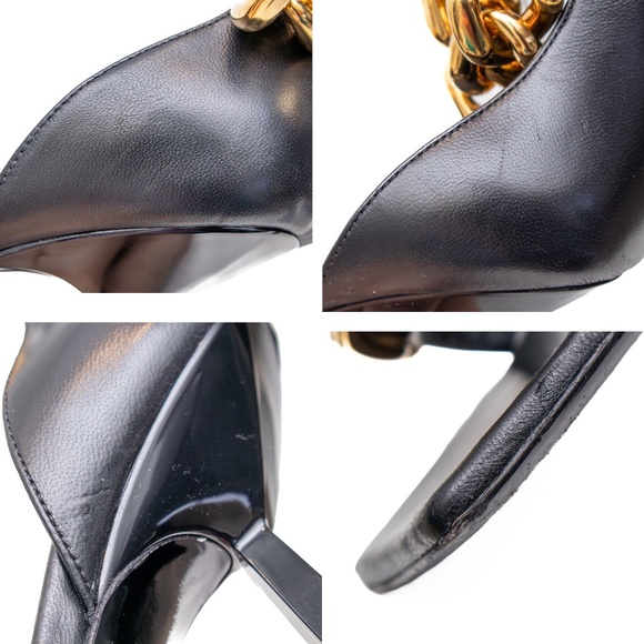 Versace Black Leather Chain-Link Ankle Strap Heels – Size EU 39 / UK 6 / US 9 - Picture 10 of 10